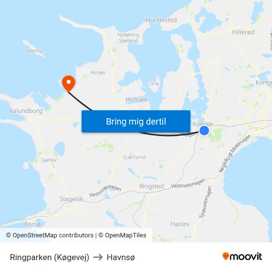 Ringparken (Køgevej) to Havnsø map