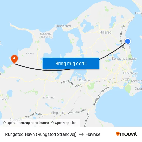 Rungsted Havn (Rungsted Strandvej) to Havnsø map
