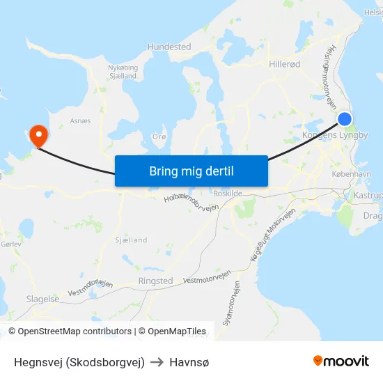 Hegnsvej (Skodsborgvej) to Havnsø map