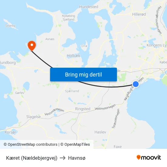Kæret (Nældebjergvej) to Havnsø map