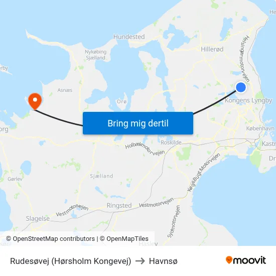Rudesøvej (Hørsholm Kongevej) to Havnsø map