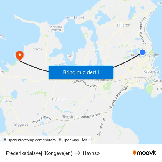 Frederiksdalsvej (Kongevejen) to Havnsø map