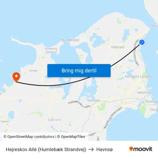 Hejreskov Allé (Humlebæk Strandvej) to Havnsø map
