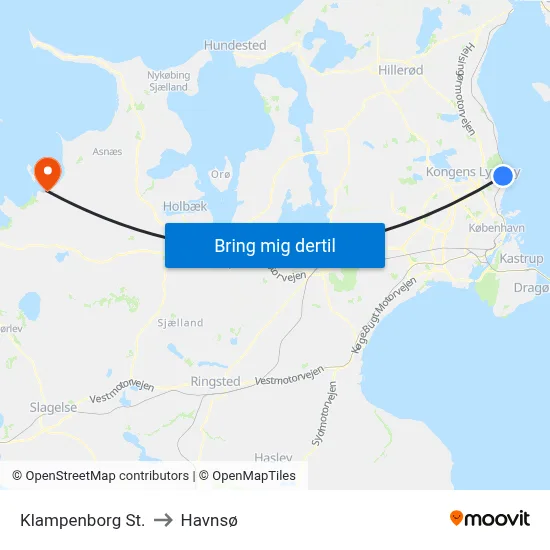 Klampenborg St. to Havnsø map