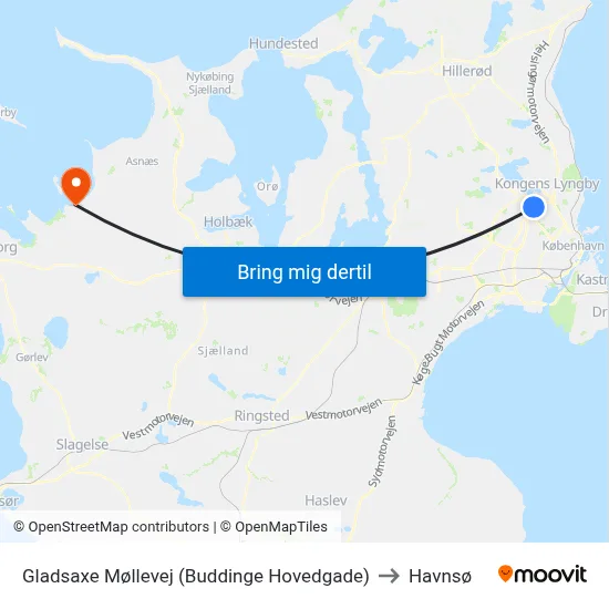 Gladsaxe Møllevej (Buddinge Hovedgade) to Havnsø map