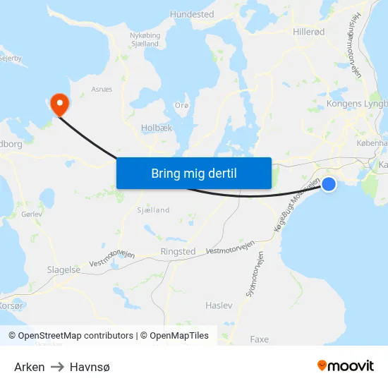 Arken to Havnsø map