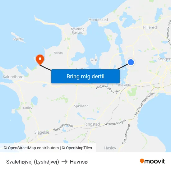 Svalehøjvej (Lyshøjvej) to Havnsø map
