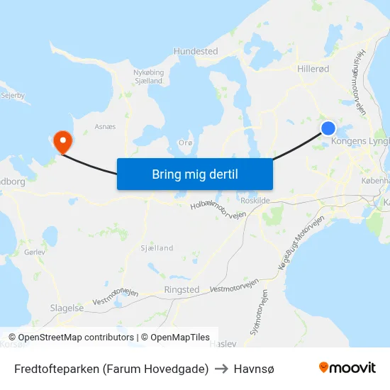 Fredtofteparken (Farum Hovedgade) to Havnsø map