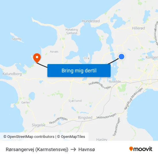 Rørsangervej (Karmstensvej) to Havnsø map