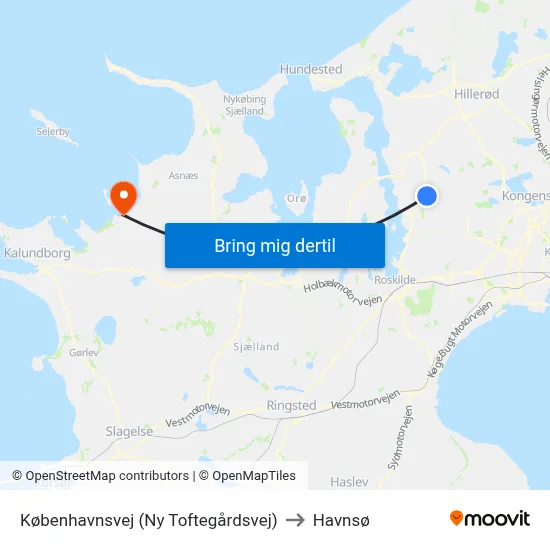 Københavnsvej (Ny Toftegårdsvej) to Havnsø map