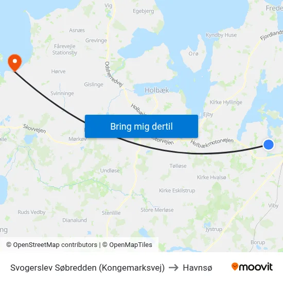 Svogerslev Søbredden (Kongemarksvej) to Havnsø map
