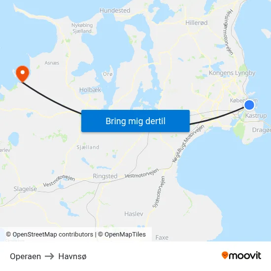 Operaen to Havnsø map
