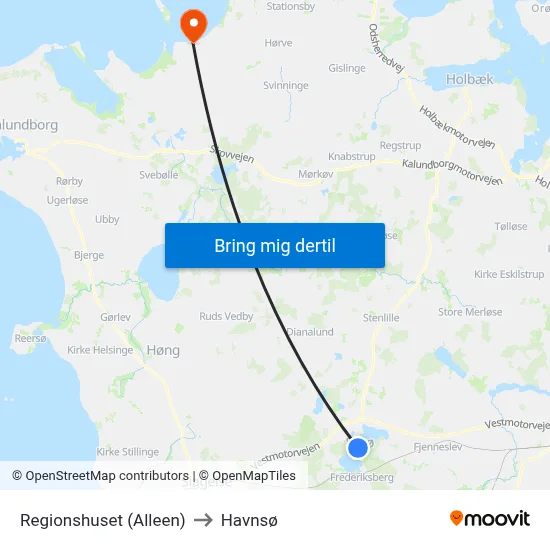 Regionshuset (Alleen) to Havnsø map