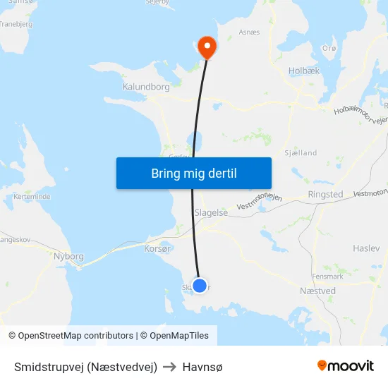 Smidstrupvej (Næstvedvej) to Havnsø map