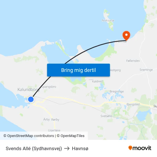 Svends Allé (Sydhavnsvej) to Havnsø map