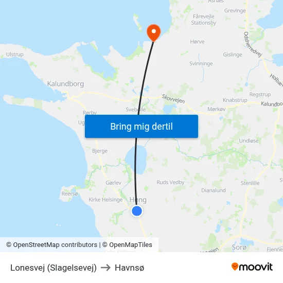 Lonesvej (Slagelsevej) to Havnsø map