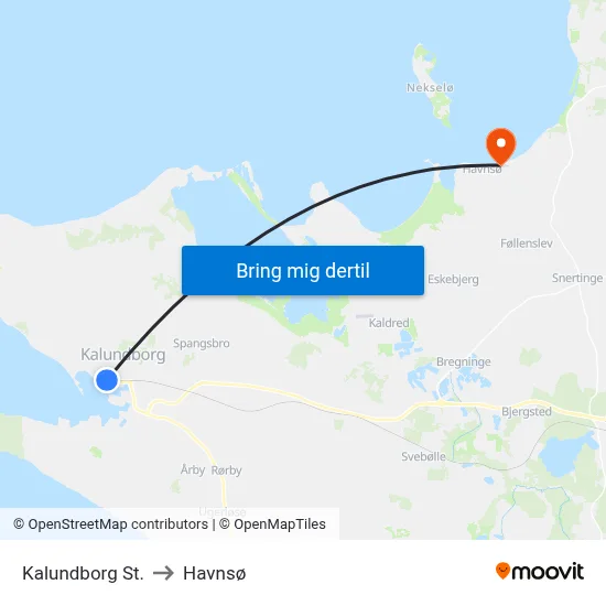 Kalundborg St. to Havnsø map