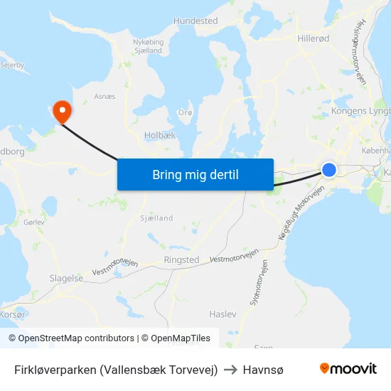 Firkløverparken (Vallensbæk Torvevej) to Havnsø map