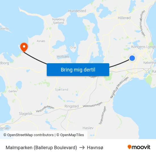 Malmparken (Ballerup Boulevard) to Havnsø map
