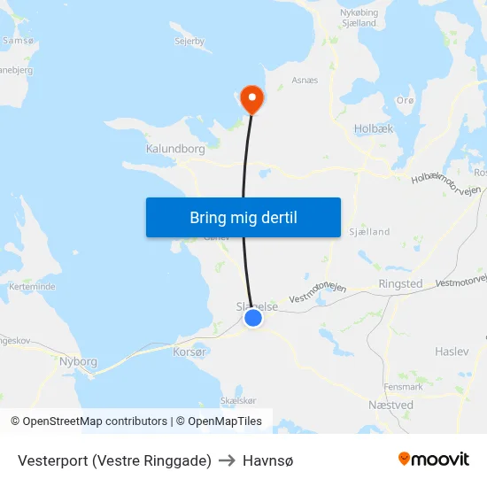 Vesterport (Vestre Ringgade) to Havnsø map