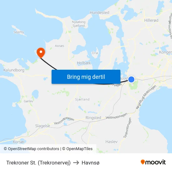 Trekroner St. (Trekronervej) to Havnsø map