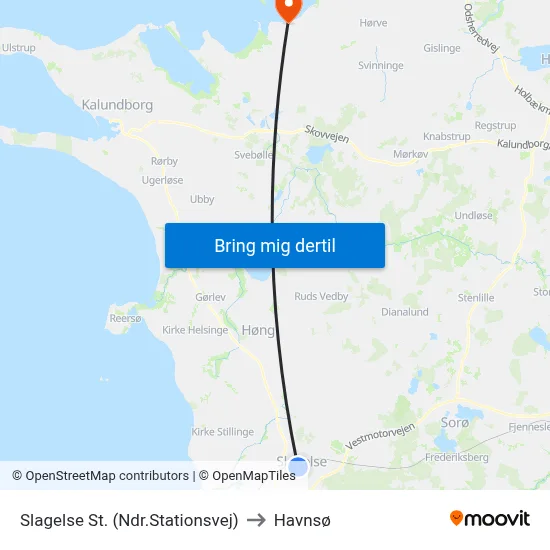 Slagelse St. (Ndr.Stationsvej) to Havnsø map