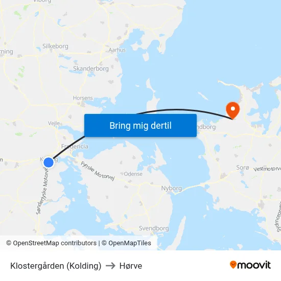 Klostergården (Kolding) to Hørve map