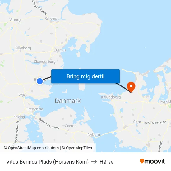 Vitus Berings Plads (Horsens Kom) to Hørve map