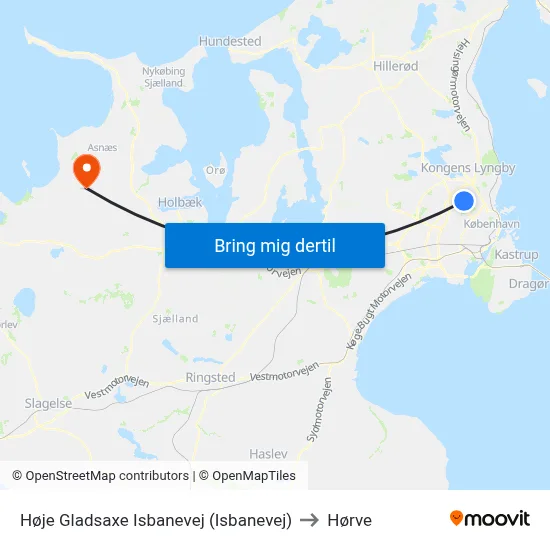 Høje Gladsaxe Isbanevej (Isbanevej) to Hørve map
