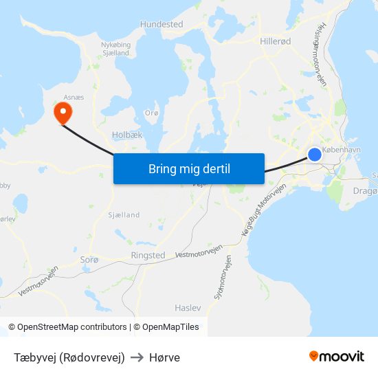 Tæbyvej (Rødovrevej) to Hørve map