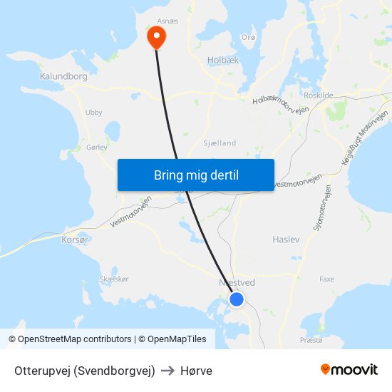 Otterupvej (Svendborgvej) to Hørve map