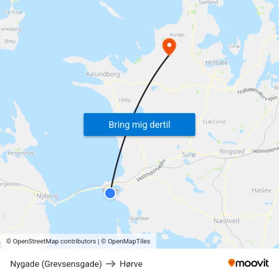 Nygade (Grevsensgade) to Hørve map