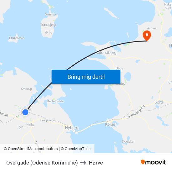 Overgade (Odense Kommune) to Hørve map