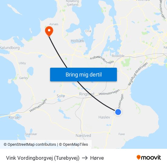 Vink Vordingborgvej (Turebyvej) to Hørve map