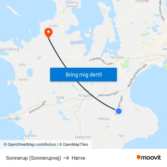 Sonnerup (Sonnerupvej) to Hørve map