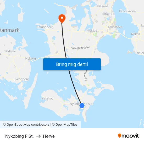 Nykøbing F St. to Hørve map