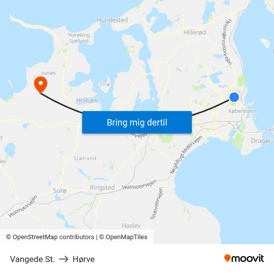 Vangede St. to Hørve map