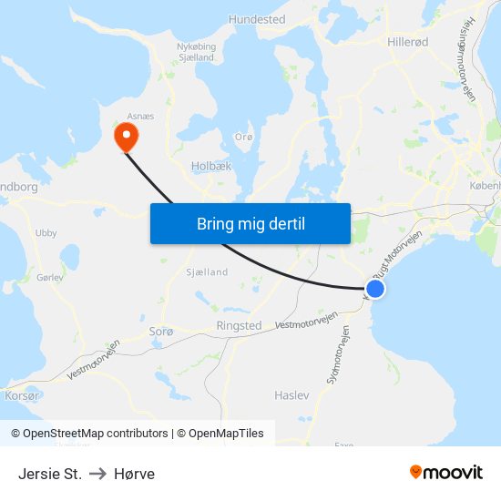 Jersie St. to Hørve map