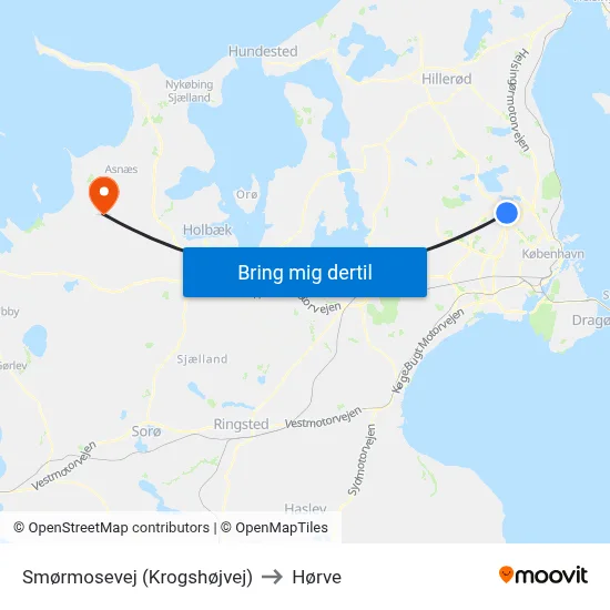 Smørmosevej (Krogshøjvej) to Hørve map