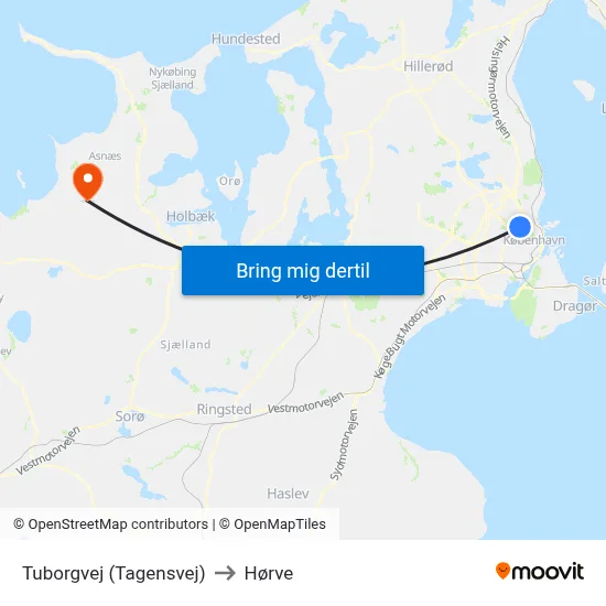 Tuborgvej (Tagensvej) to Hørve map