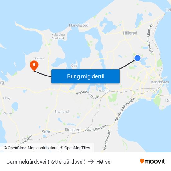 Gammelgårdsvej (Ryttergårdsvej) to Hørve map