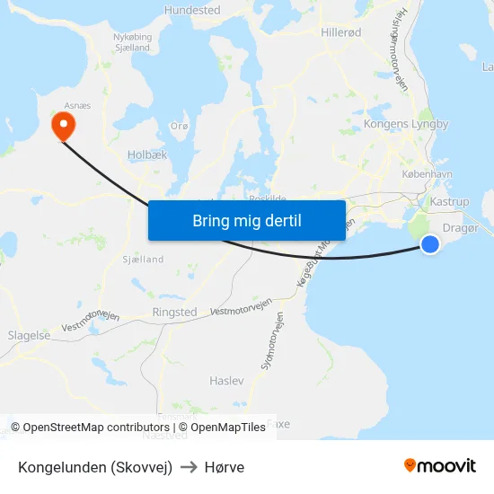 Kongelunden (Skovvej) to Hørve map