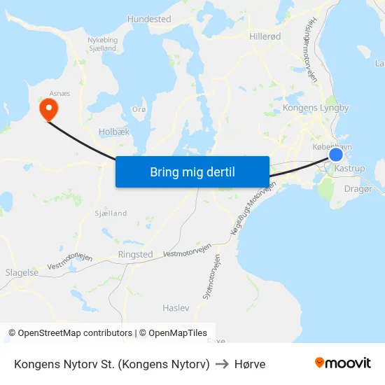 Kongens Nytorv St. (Kongens Nytorv) to Hørve map