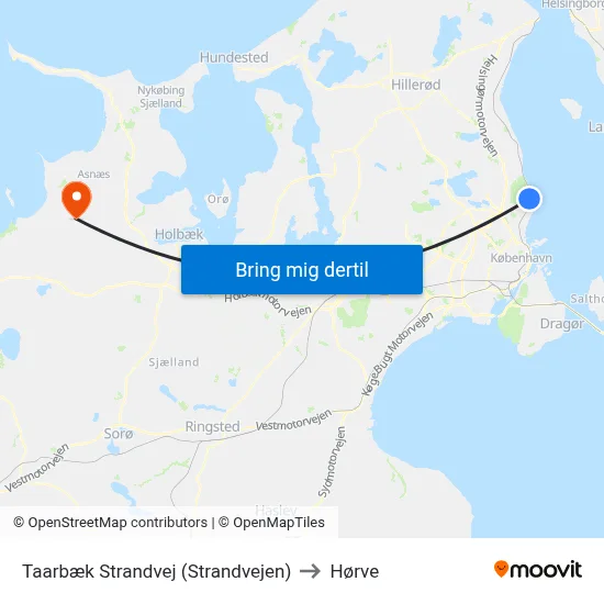 Taarbæk Strandvej (Strandvejen) to Hørve map