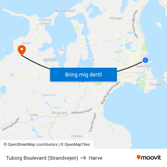 Tuborg Boulevard (Strandvejen) to Hørve map
