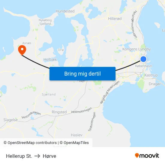 Hellerup St. to Hørve map