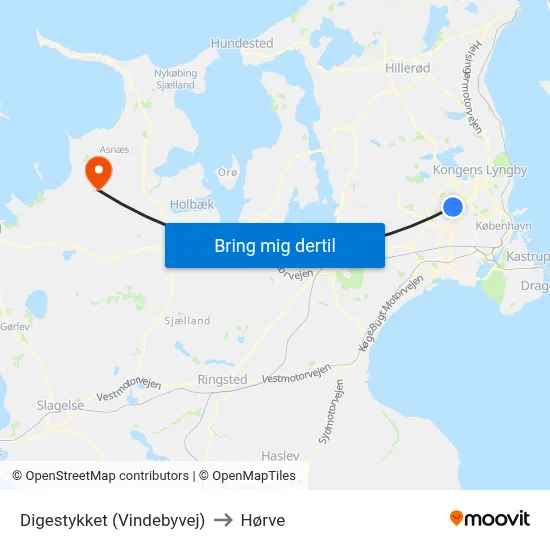 Digestykket (Vindebyvej) to Hørve map