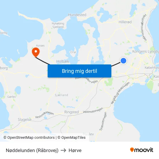 Nøddelunden (Råbrovej) to Hørve map