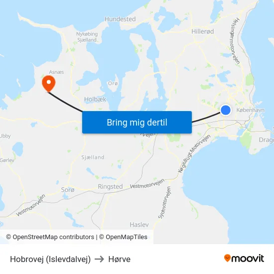 Hobrovej (Islevdalvej) to Hørve map