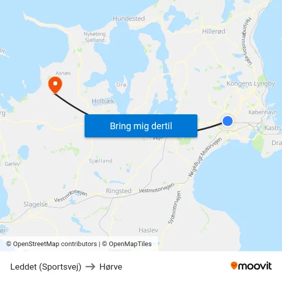 Leddet (Sportsvej) to Hørve map